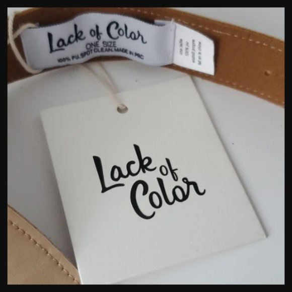 NWT Lack of Color Tan Beige Vegan Faux Leather Adjustable Visor Hat Cap $150.00 - Picture 8 of 12